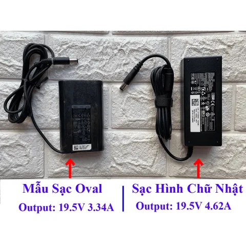 Sạc Laptop Dell Oval 19.5V 3.34A 65W chân tròn TO 7.4*5.0mm Dell Latitude E7250 E7450 E5250 3340 E5450 E5470 E5490 PHỤ K