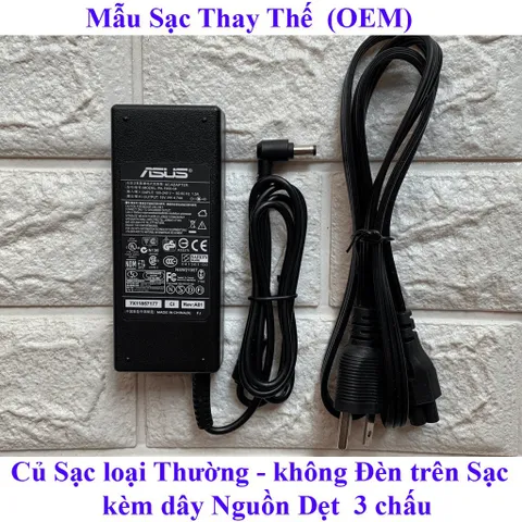 Sạc Laptop Asus 19V  4.74A  90W (ADAPTER Asus 19V  4.74A  90W) KÈM DÂY NGUỒN PHỤ KIỆN LAPTOP