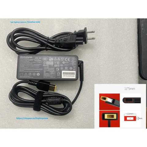 [Sạc zin] Sạc laptop Lenovo ThinkPad X250 20V - 2.25A - 3.25A - 45W - 65W chân vuông USB PHỤ KIỆN LAPTOP