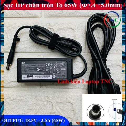 Sạc Laptop HP chân kim to 18.5V - 3.5A (Adapter HP tròn to) kèm dây nguồn PHỤ KIỆN LAPTOP