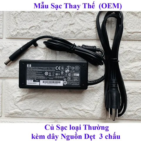 Sạc Laptop HP chân kim to 18.5V - 3.5A (Adapter HP tròn to) kèm dây nguồn PHỤ KIỆN LAPTOP