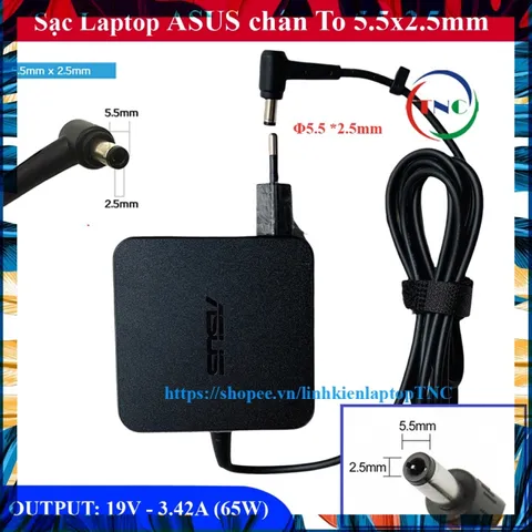 [Chân To] Sạc Laptop Asus K46CA, K56CA, K45A, K55A, X45C, X401A, F451M, X450CC, X550C, P550L K46 K56 - Nhập Khẩu PHỤ KIỆ