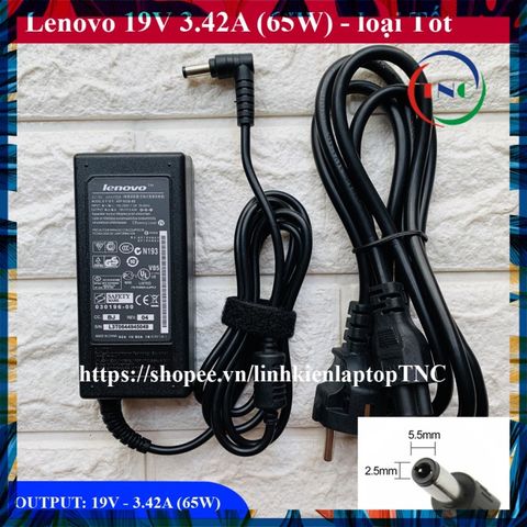 Sạc Laptop Lenovo 19V 3.42A (Adapter Chính Hãng) - Phụ Kiện Sạc Đen Bền Bỉ, Bảo Hành 12 Tháng