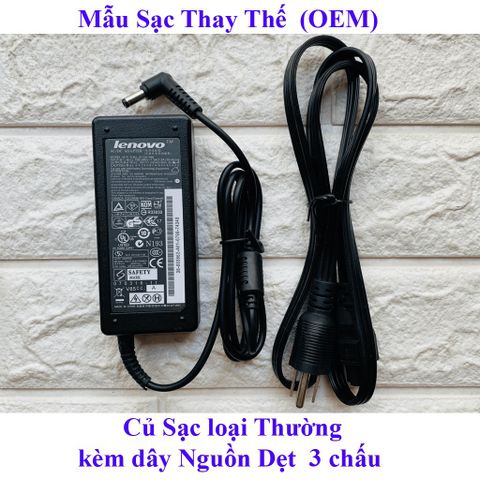 Sạc Laptop Lenovo 19V-3.42A (65W) Adapter cho G460 G470 G480 G450 - Tặng dây nguồn, Bảo hành 12 tháng