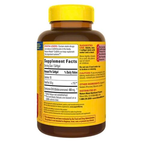 Viên Uống Hỗ Trợ Tim Mạch Nature Made CoQ10 400mg 90V của Mỹ