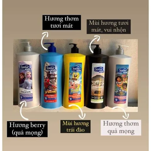 SỮA TẮM GỘI SUAVE KIDS 3 IN 1 828ml 🥳 sữa tắm hoạt hình Disney DA MỀM TÓC THƠM.