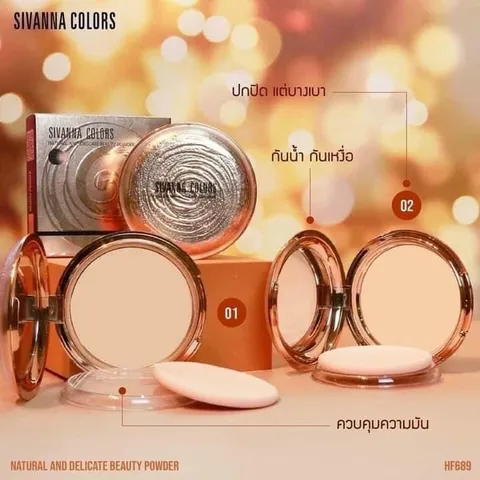 Phấn Nén SIVANNA COLORS Natural And Delicate Beauty Pơder Kiềm Dầu - Hàng Thái Chuẩn