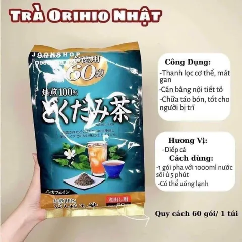 Trà Diếp Cá thanh nhiệt, Trà Diếp Cá Nhật Bản 60 túi lọc Orihiro