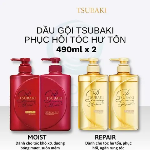 Sale - Dầu Xả Phục Hồi Ngăn Rụng Tóc TSUBAKI Premium 490ml