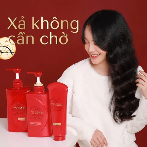 Sale - Dầu Xả Phục Hồi Ngăn Rụng Tóc TSUBAKI Premium 490ml