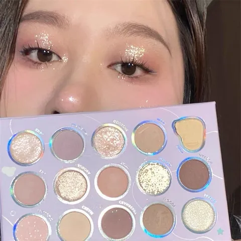 Set phấn mắt 15 ô Sweet Mint mịn mượt lên màu cực chuẩn, Bảng phấn mắt nội địa Trung Sweet Mint với tone cam nâu