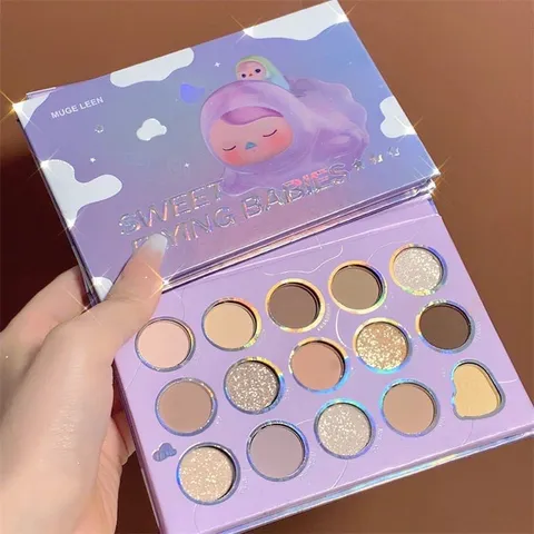 Set phấn mắt 15 ô Sweet Mint mịn mượt lên màu cực chuẩn, Bảng phấn mắt nội địa Trung Sweet Mint với tone cam nâu
