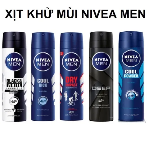 Xịt Khử Mùi Nivea Men 150ml - Nhiều mùi