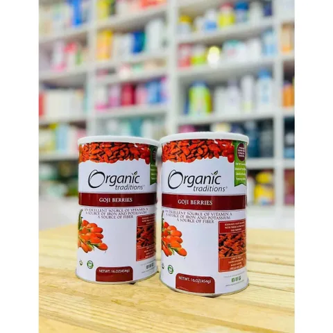 ( Mẫu mới Tem Nổi ) kỷ Tử Organic Traditions GoJi Berries 454g made in USA( date 6/27)