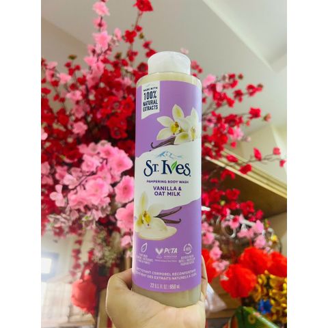Sữa Tắm Stives vanilla Và sữa yến mạch 650ml - nhập khẩu từ Mỹ