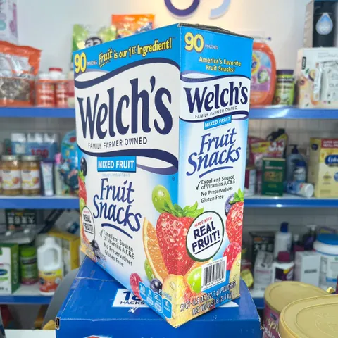 Mỹ - Hộp Kẹo Dẻo Trái Cây Welch's Fruit Snacks  90 Gói hương trái cây Date 6/2026 Kẹo Dẻo Welch