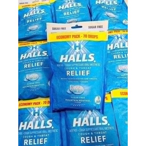 KẸO NGẬM HALLS 70 viên – không đường và có đường - Hàng Mỹ