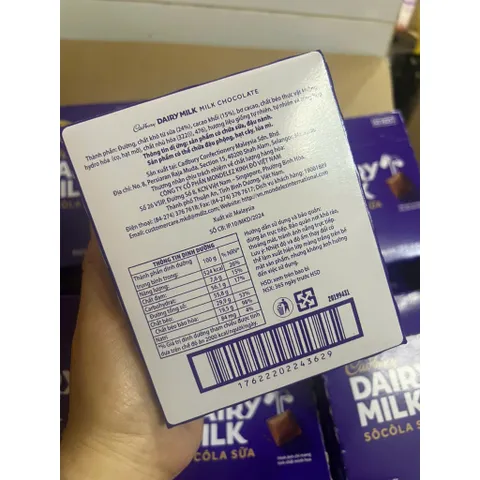 Hộp 20 Thanh Socola Cadbury Dairy Milk 220g - Vị Sữa Nhập Khẩu Malaysia Hàng Công Ty