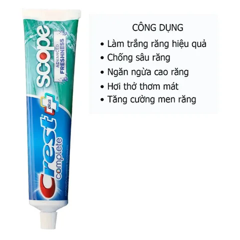 [Tuýp 178g/232g ] Kem đánh răng Crest Complete Scope Pro Advance Freshness của Mỹ