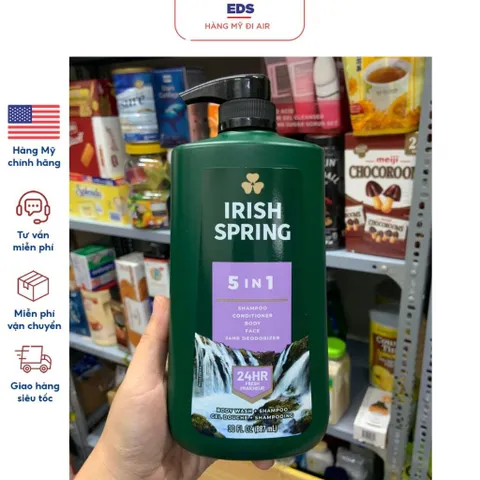 [MẪU MỚI 887ML] Sữa Tắm Gội toàn thân cho nam tươi mát 24h Irish Spring  -  Hàng Mỹ