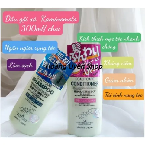Dầu Gội Xả Ngăn Rụng Tóc Kaminomoto Của Nhật 300ml-Bộ Dầu Gội Và Dầu Xả Hỗ Trợ Mọc Tóc Kaminomoto Nhật Bản