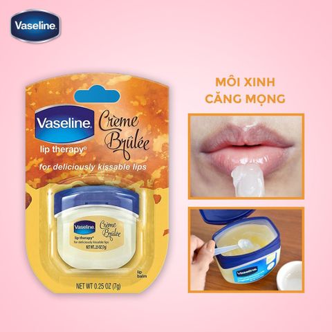 Sáp Sáp Dưỡng Môi Mềm Mịn Vaseline Lip Therapy Rosy Lip,Original, Creme Brulee 7g Chuẩn USA