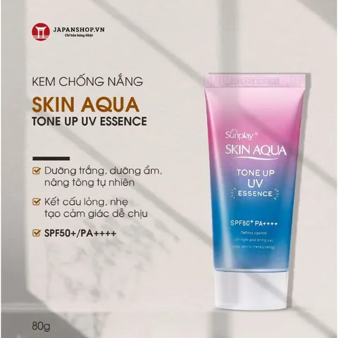 Kem Chống Nắng Nhật Bản Skin Aqua nâng tone trắng sáng Tone up UV SPF 50+ PA++++ 80gr