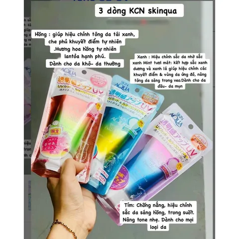Kem Chống Nắng Nhật Bản Skin Aqua nâng tone trắng sáng Tone up UV SPF 50+ PA++++ 80gr