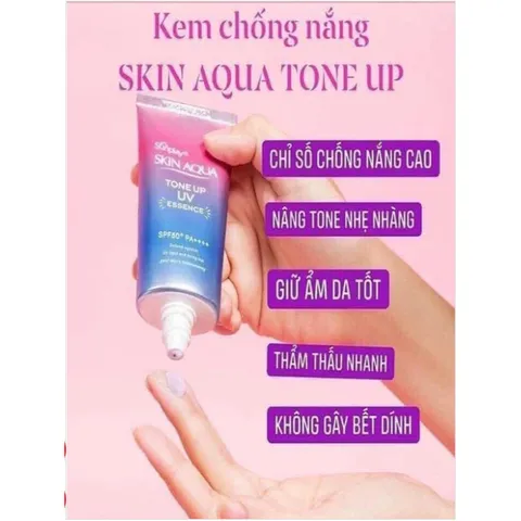 Kem Chống Nắng Nhật Bản Skin Aqua nâng tone trắng sáng Tone up UV SPF 50+ PA++++ 80gr