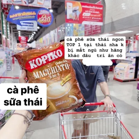 Cà Phê Sữa Kopiko Macchiato 3in1 Thái Lan Cafe Sữa Hòa Tan Thơm Ngon Đậm Vị 400g (20 gói x 20gram) HSD 2027