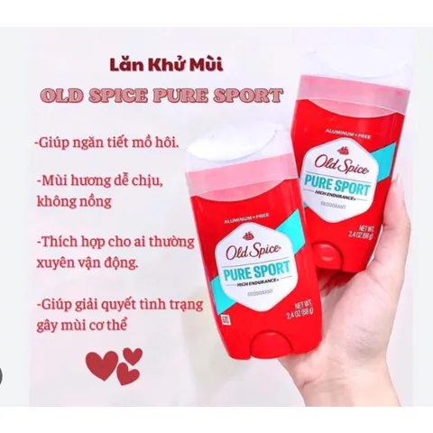 Lăn Khử Mùi OLD SPICE 85g sáp xanh - Hàng mỹ - hương cam chanh không nồng - không vàng áo Lăn buồm đỏ
