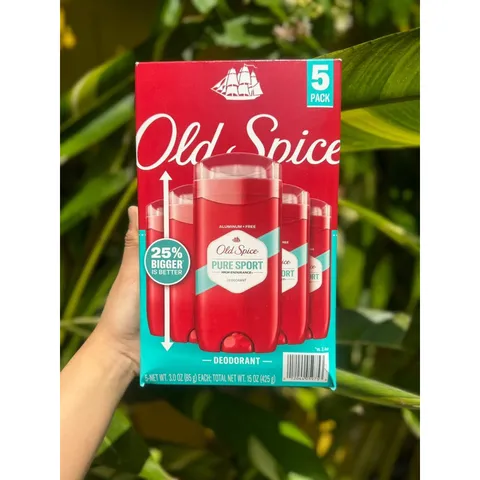 Lăn Khử Mùi OLD SPICE 85g sáp xanh - Hàng mỹ - hương cam chanh không nồng - không vàng áo Lăn buồm đỏ