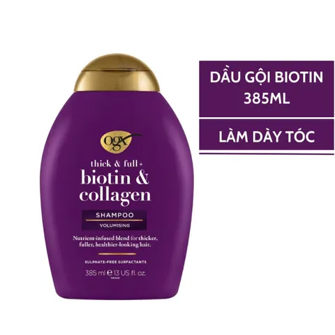 Dầu gội / Dầu xả làm dày tóc OGX Thick & Full bổ sung Biotin Collagen 385ml - Hàng Công ty