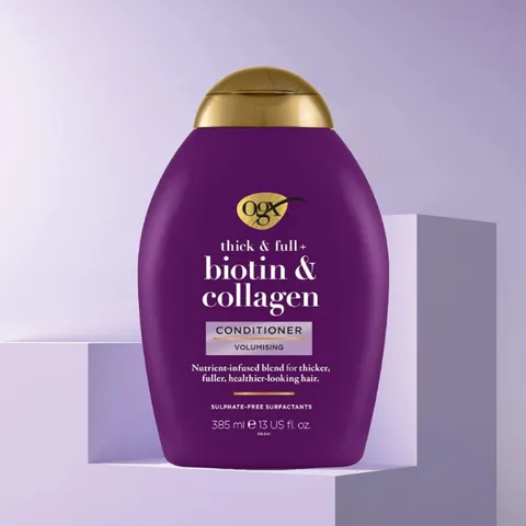 Dầu gội / Dầu xả làm dày tóc OGX Thick & Full bổ sung Biotin Collagen 385ml - Hàng Công ty