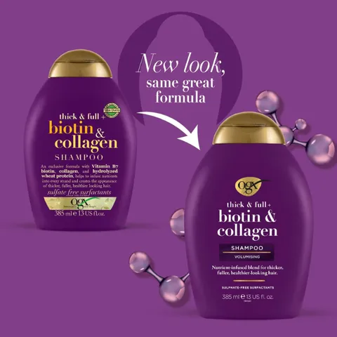 Dầu gội / Dầu xả làm dày tóc OGX Thick & Full bổ sung Biotin Collagen 385ml - Hàng Công ty