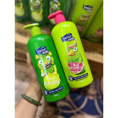 HCM- Sữa tắm, gội, xả Suave Kids 3 in 1Mỹ 700ml - Mẫu Mới