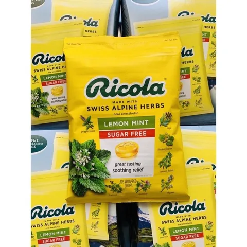 [1 gói - Mỹ ] Kẹo Ricola Original Herb 105 viên (Kẹo  Ngậm Ho)