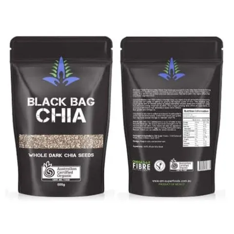 HCM - Hạt chia Úc Black Bag Chia Whole Dark Chia Seeds 500g