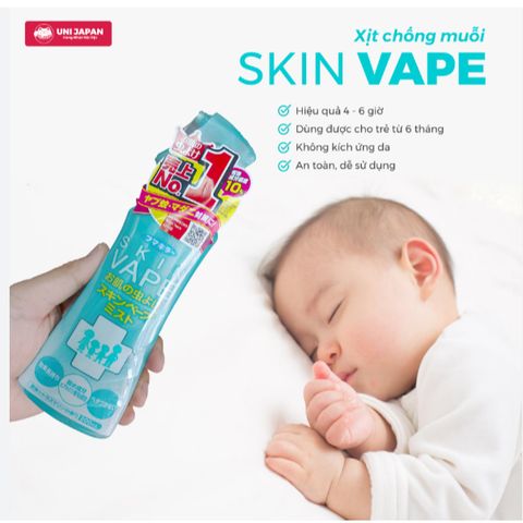 Xịt chống muỗi và côn trùng SKIN VAPE 200ml - dạng phun sương với nguồn gốc tự nhiên rất an toàn (Màu Xanh)