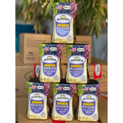 Nho 3 màu traí nhỏ -Combo 2 Hộp Nho Khô SUNVIEW RAISINS 425G Nho thập cẩm