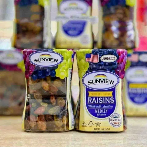 Nho 3 màu traí nhỏ -Combo 2 Hộp Nho Khô SUNVIEW RAISINS 425G Nho thập cẩm