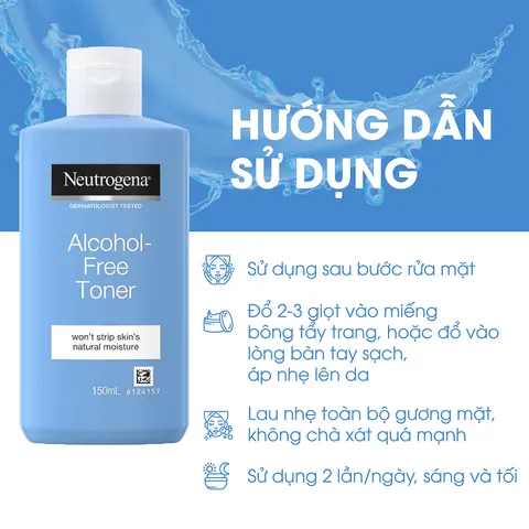 Nước Hoa Hồng cân bằng không cồn Neutrogena Ultra Gentle Alcohol-Free Toner 150ml