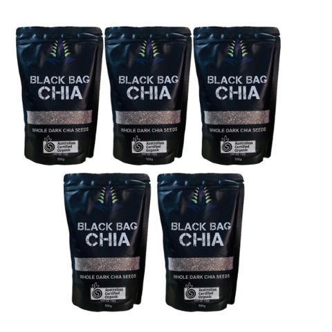 Combo 5 Gói Hạt chia Úc Black Bag Chia Whole Dark Chia Seeds 500g (Sỉ)