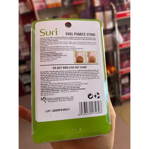 Đá Chà Chân Bọt Biển Chà Gót Chân Suri Mira Oval Pumice Stone Hàn Quốc