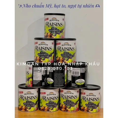 NHO KHÔ SUNVIEW RAISINS HỘP 425G NHẬP KHẨU MỸ HSD 3/2026