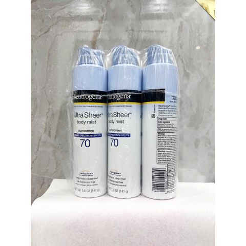 Xịt Chống Nắng hằng ngày SPF70 Neutrogen.a Sunscreen Broad Spectrum 141g của Mỹ