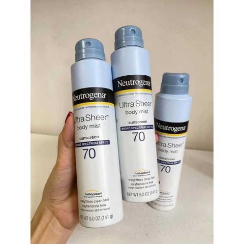 Xịt Chống Nắng hằng ngày SPF70 Neutrogen.a Sunscreen Broad Spectrum 141g của Mỹ