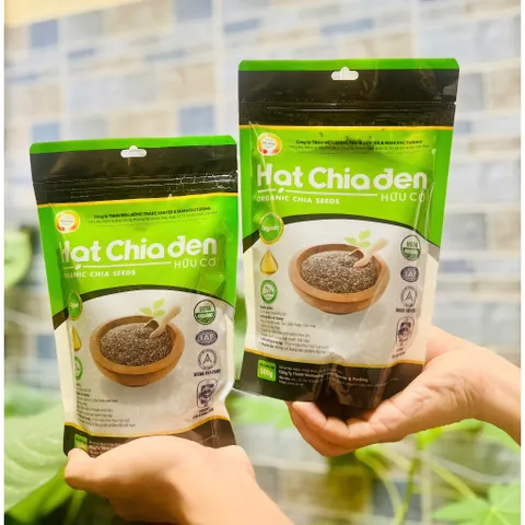 Hạt Chia Đen Hữu Cơ WELLBEING TÚI 500g - Pha Nước Giải Nhiệt