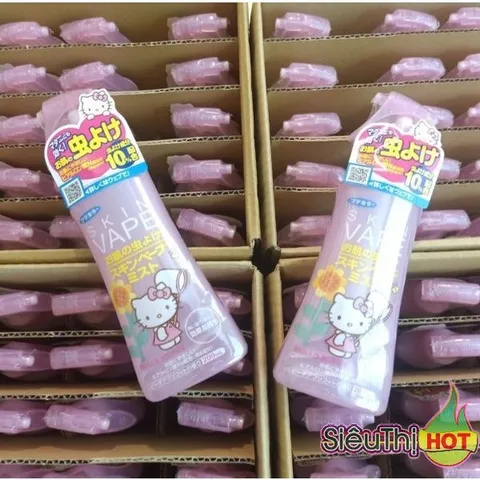 Xịt Chống Muỗi Và Côn Trùng Nhật Bản Hello Kitty Skin Vape  200ml – Hương Đào & Hương Quýt