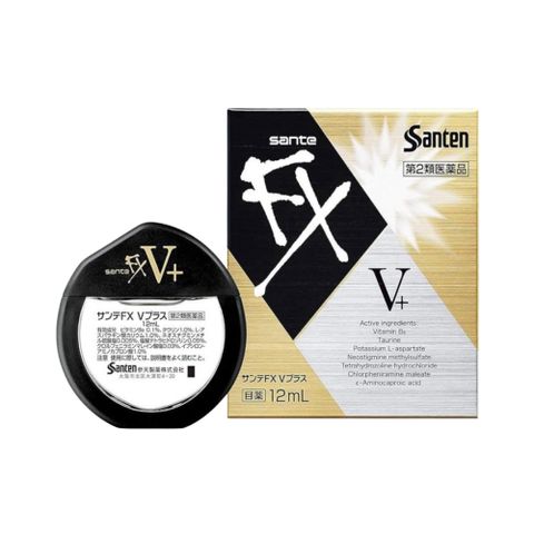 Nước Nhỏ Mắt Santen FX V+ Vàng 12ml - Giảm Mỏi Mắt, Làm Sáng và Dưỡng Mắt - Hàng Nội Địa Nhật Bản Chất Lượng Cao